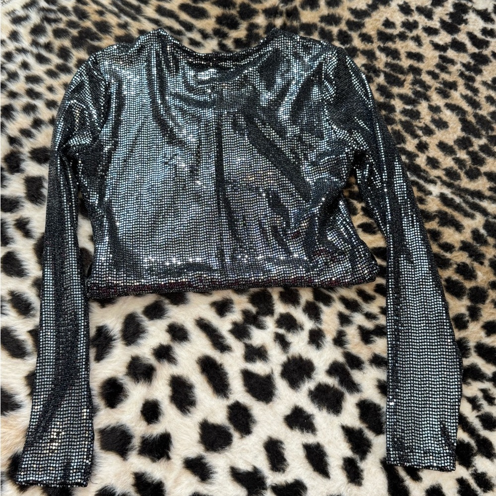 Shimmering Black Sequin Body Suit